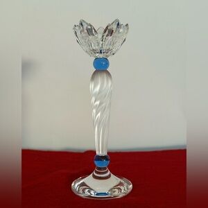 🤩Eye catcher RARE SWAROVSKI RETIRED BLUE FLOWER CANDLEHOLDER💙💙💙